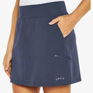 Orvis Women's Front Pocket Active Skort Blue XL Preppy Sporty pickleball tennis